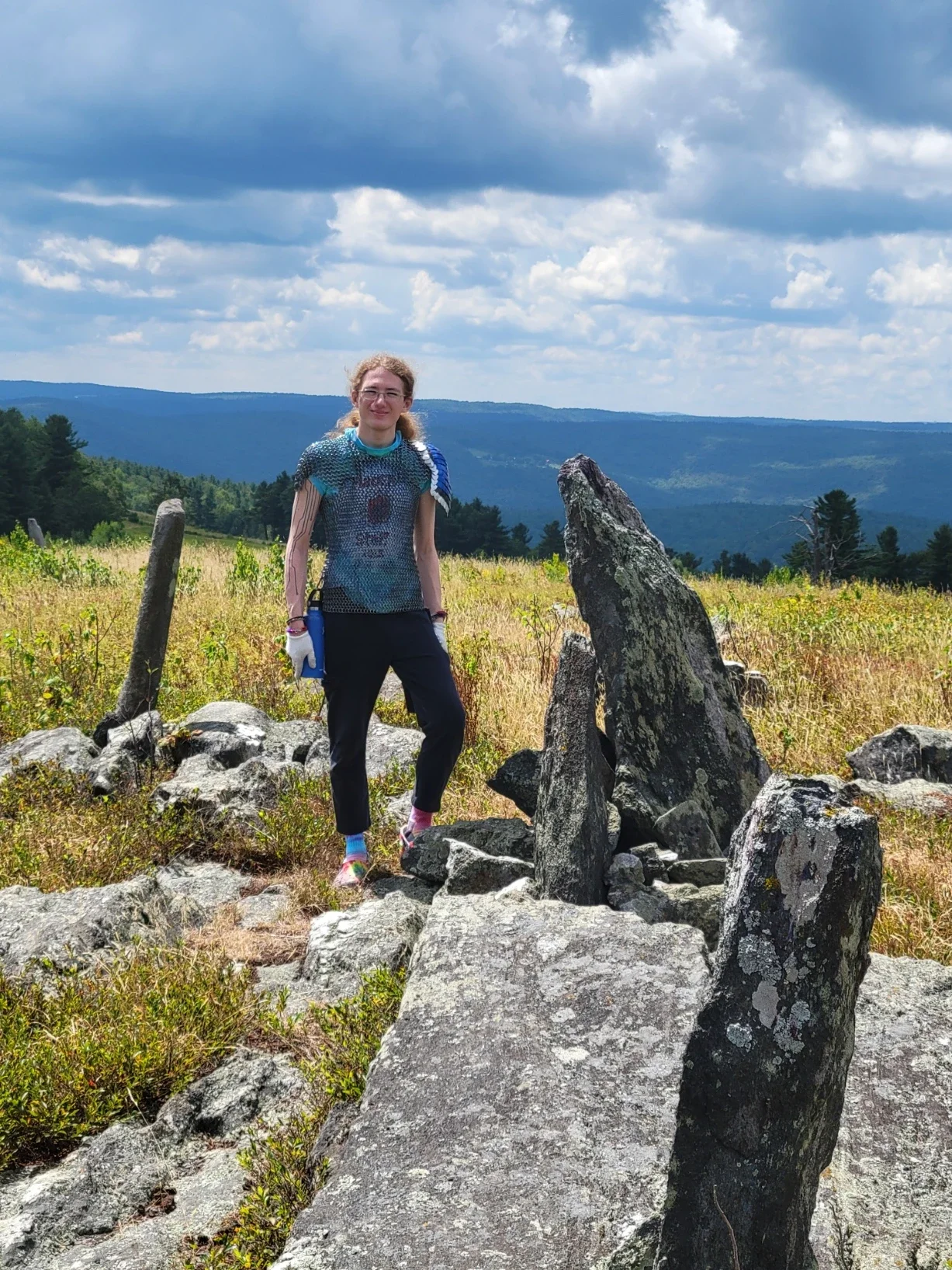 Just a cool picture of me visiting the Burnt Hill standing stones. An interesting and niche historical site where there is ongoing speculation about the origins of these placed stones that seem to act as some sort of calendar or clock given their alignment. It's an odd little occult spot in the mountains of Massachusetts and is incredibly beautiful.